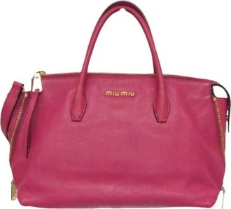 Miu Miu Pre-owned Handbags, female, Pink, Size: ONE SIZE Pre-owned Madras Rn1016 Handbag