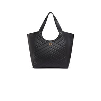 Pinko Leren Schoudertas - Dames - Handtassen - Zwart - ONE Size - Leer - Tassen
