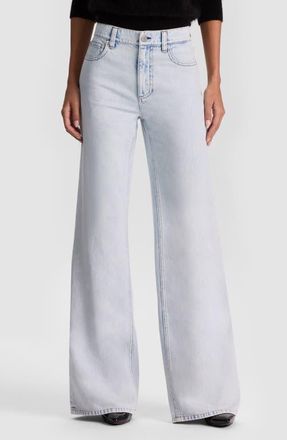 Alice & Olivia Chic High Waist Wide Leg Jeans in Darla Light Indigo at Nordstrom, Size 25