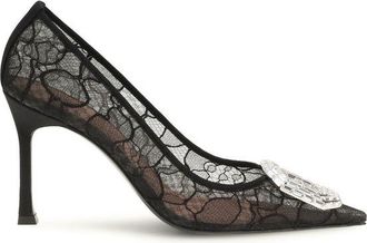 Amina Muaddi Black Fabric High Heel Womens Pumps