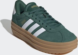 adidas Plateausneaker ADIDAS SPORTSWEAR VL COURT BOLD, Damen, Gr. 38,5, gr&uuml;n (collegiate gr&uuml;n, ftwr wei&szlig;, gold metallic), Leder, Synthetik, Schuhe Plateausne