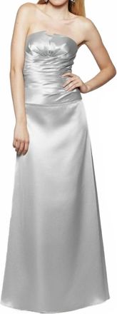 Milano Formals Womens Timeless Grace Gown Dress In Silver