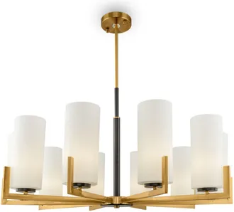 Maytoni Lampadario Ottone Con Tubi Vetro Fortano Maytoni Mod089pl-10bs