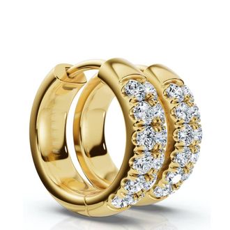 Pompeii3 5/8Ct Diamond Hoops 10k Gold Earrings Lab Grown 1/2 tall