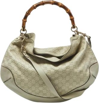 Gucci Pre-owned Handbags, female, Beige, Size: ONE SIZE Pre-owned Leather Handbag