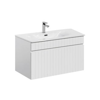 Petits Meubles Mueble lavabo individual encastrado tableros laminados blanco