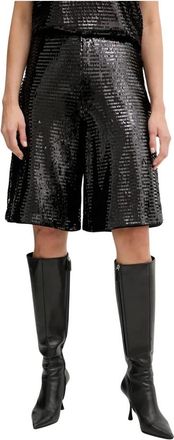 A|X Armani Exchange Sequin-versierde Shorts - Dames - Korte Broeken - Zwart - M - Katoen - Korte Broeken