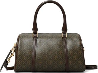 Tory Burch Borsa tote T Monogram Barrel mini - Marrone