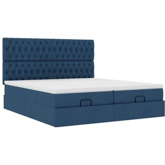 vidaXL Estructura De Cama Otomana Con Colchones Tela Topo 200x200cm Vidaxl