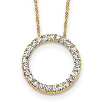 Diamond2Deal 14k Gold 1 Ct Lab Grown Diamond Eternity Pendant Necklace 18