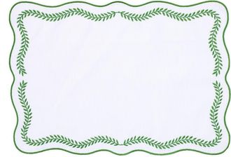 Vietri Tessuti Set of 4 Rectangular White Linen Placemats with Green Ivy Embroidery at Nordstrom