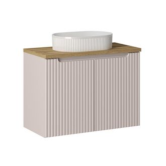Petits Meubles Mueble lavabo individual 80cm paneles de melamina y mdf cachemira