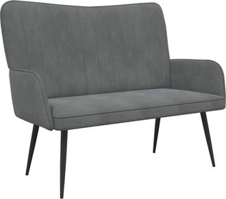 vidaXL Sof&aacute; De 2 Plazas Gris Oscuro 115 X 61 X 87 Cm Terciopelo Vidaxl