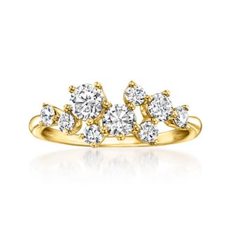 Ross-Simons Lab-Grown Diamond Cluster Ring in 14kt Yellow Gold