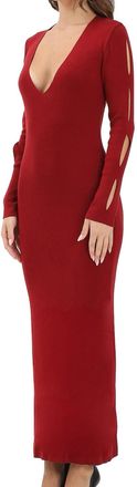 Akep Cut-Out Midi Knit Dress In Luxurious Lyocell And Merino Wool