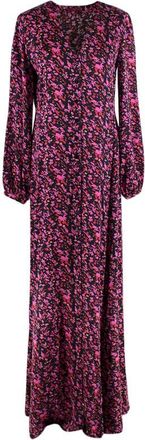 Wtr London Black Satin Ditzy Floral Maxi Dress Size XS