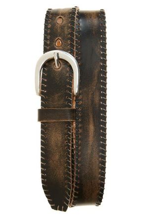 Our Legacy Friday Whipstitch Leather Belt in Vintage Black Leather at Nordstrom, Size 100