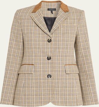 Rag & Bone Evia Houndstooth Plaid Blazer