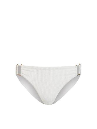 Change of Scenery Layla U-Bar Trim Lowrise Hipster Bikini Bottom in Ivory/gold Metallic at Nordstrom, Size X-Small