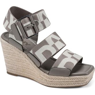 DKNY Caylee Platform Wedge Sandal in Mink/Natural at Nordstrom, Size 8.5