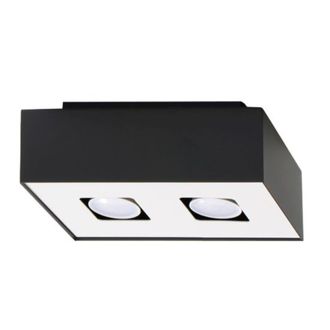 Sollux Lighting L&aacute;mpara de techo blanco negro acero alt. 11 cm