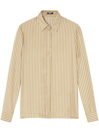 Versace Pinstripe Chain zijden blouse - Beige