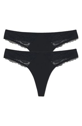 Skarlett Blue 2-Pack Minx Thongs in Black at Nordstrom, Size X-Large