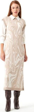 Mizalle Special Patterned Knitwear Dress in Beige at Nordstrom, Size X-Large