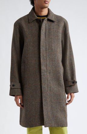 Palmes Cedric Wool Herringbone Topcoat in Brown Herringbone at Nordstrom, Size 42 Us