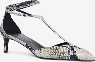 Khaite Pumps mit T-Riemen aus Leder in Python-Optik Mia 45