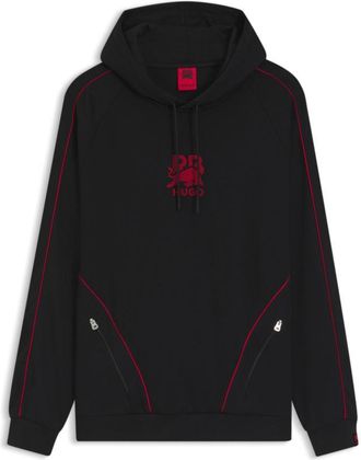 HUGO BOSS x RB stretch-cotton hoodie with bull motif