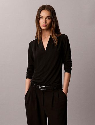 Calvin Klein Top De Punto Crep&eacute; Drapeado