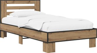 vidaXL Estructura De Cama Con Cabecero Roble Artisan 80 X 200 Cm Vidaxl