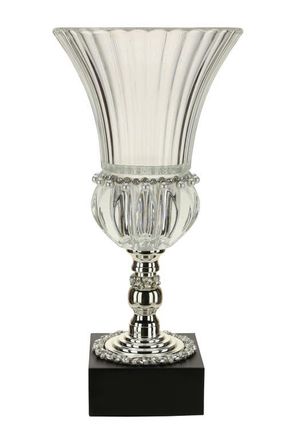Mark Roberts Jeweled Ribbed Pedestal Vase in Silver at Nordstrom