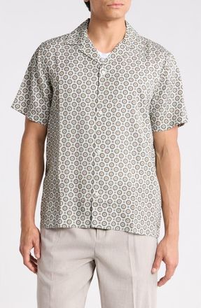 Les Deux Foulard Short Sleeve Shirt in Smoke Green at Nordstrom Rack, Size X-Large