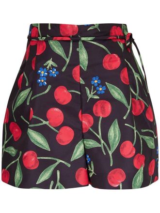 Carolina Herrera Shorts met gestrikte taille - Zwart