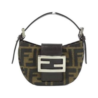 Fendi Pre-owned Bicolor Canvas Crossbody Tas - Dames - Pre-owned - Bruin - Maat: ONE Size