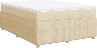 vidaXL Cama Box Spring Con Colch&oacute;n Tela Color Crema 160x200 Cm Vidaxl
