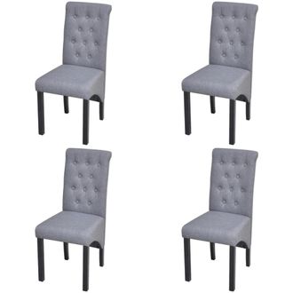 vidaXL Vidaxl - Sillas De Comedor 4 Unidades Tela Gris Claro