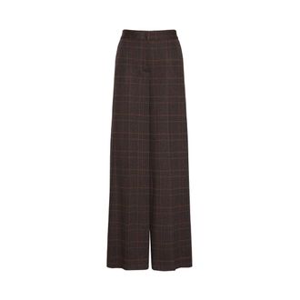 Max Mara Emiro Wijde Broek - Dames - Broeken - Bruin - Maat: XS Wol