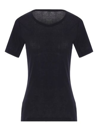 Yohji Yamamoto ribbed crew-neck T-shirt - women - Cotton - 2 - Black