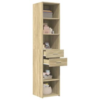Berkfield Home Highboard Sonoma Oak 40x42.5x185 cm Engineered Wood in Tan