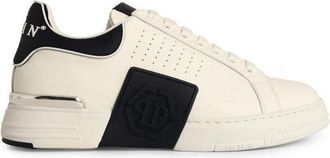 Philipp Plein Lo-Top Phantom White Leather Sneakers