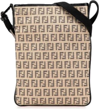 Fendi Pre-owned Cross Body Bags, female, Beige, Size: ONE SIZE Pre-owned Canvas fendi-bags