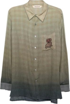 Baziszt Camicia a Quadri - - Shirts - Uomo - Verde - L