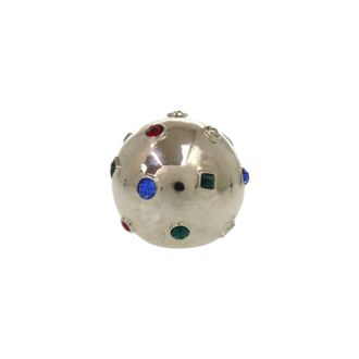 Louis Vuitton Silver Multi-Color Metal Rhinestone Band Ring (Pre-Owned)