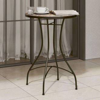 vidaXL vidaXL Tavolino Bistrot con Mosaico Terracotta e Bianco Ceramica