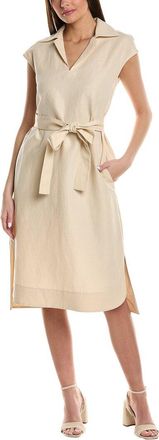 Lafayette 148 New York Belted High-Low Silk & Linen-Blend Mini Dress