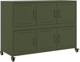vidaXL Sideboard Olive Green 100.5x39x72 cm Steel Vidaxl