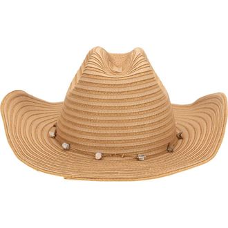 San Diego Hat Company Shell Cowboy Hat in Natural at Nordstrom Rack